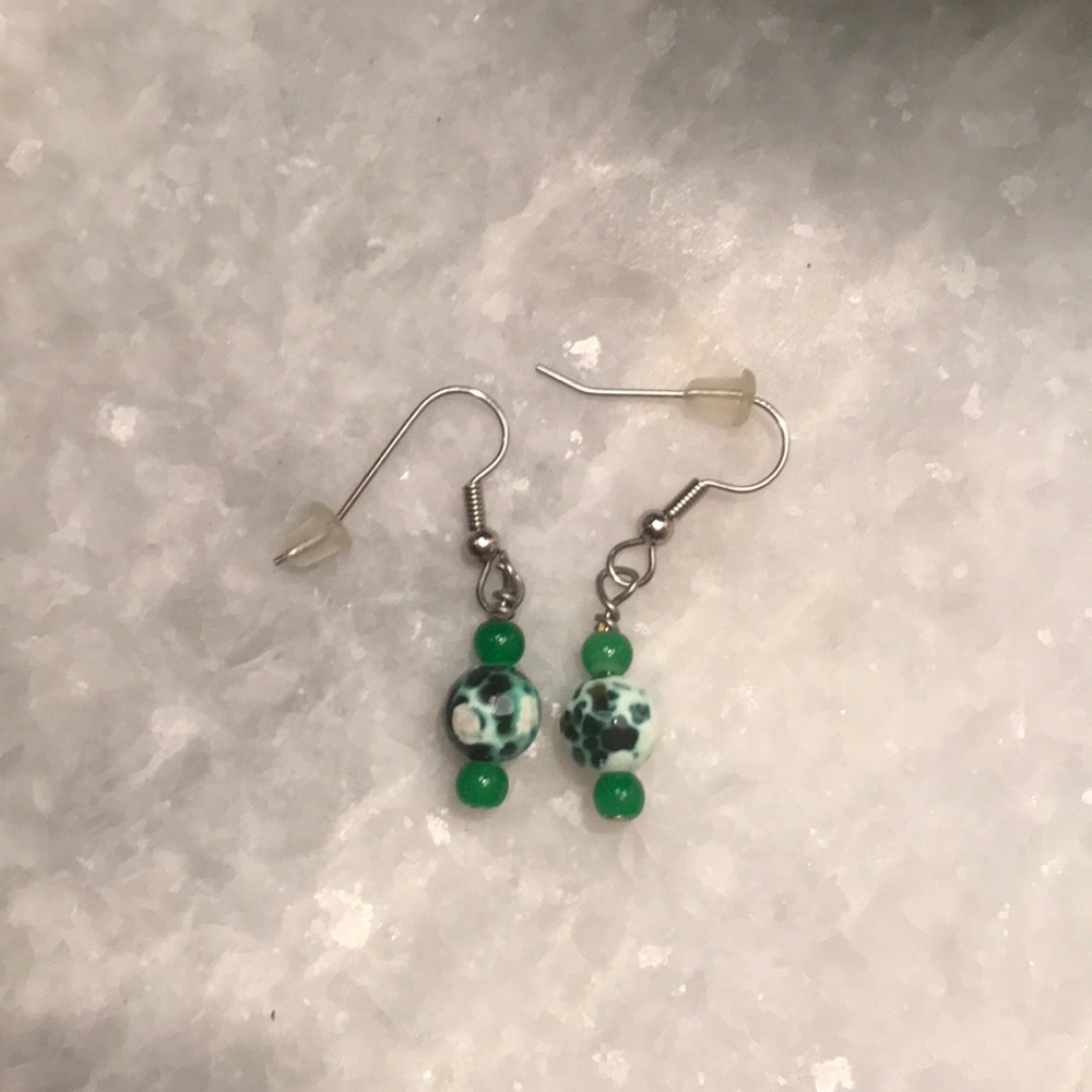 Mosaic dangly earrings